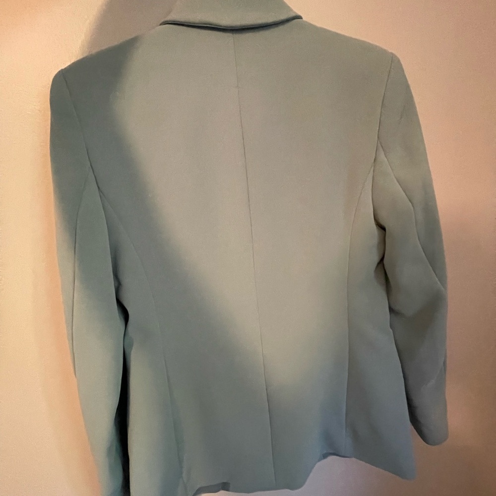 Women's Double-Breasted Blazer - Light Blue - Picture 2 of 4